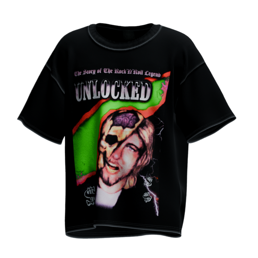 CHARCOAL BLACK OVERSIZED TWO FACED KURT COBAIN TEE